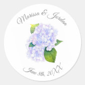 Waterverf Hydrangeas Ronde Sticker (Voorkant)