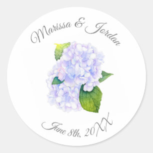 Waterverf Hydrangeas Ronde Sticker