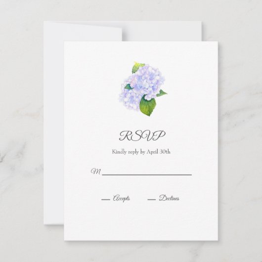 Waterverf Hydrangeas RSVP Kaartje (Voorkant)