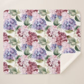 Waterverf Hydrangeas Sherpa Deken (Voorkant (horizontaal))