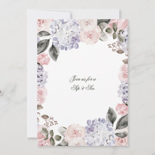 Waterverf Hydrangeas | Sip en Zie Kaart (Achterkant)