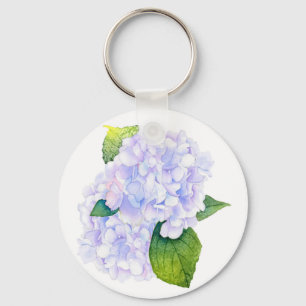Waterverf Hydrangeas Sleutelhanger