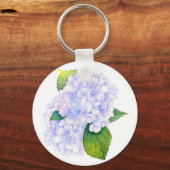 Waterverf Hydrangeas Sleutelhanger (Achterkant)
