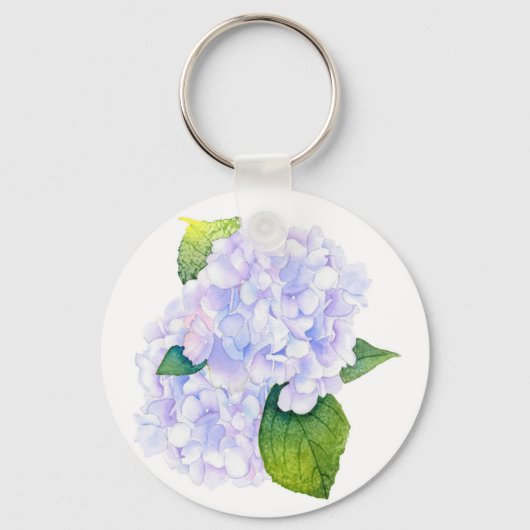 Waterverf Hydrangeas Sleutelhanger (Achterkant)