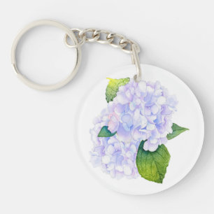 Waterverf Hydrangeas Sleutelhanger