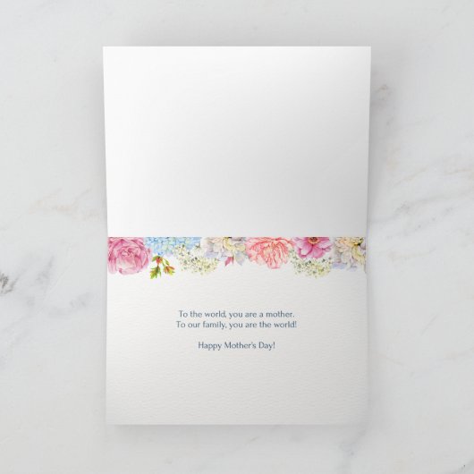 Waterverf Hydranges Pioenschappen Moederdag Feestdagen Kaart (Binnen)