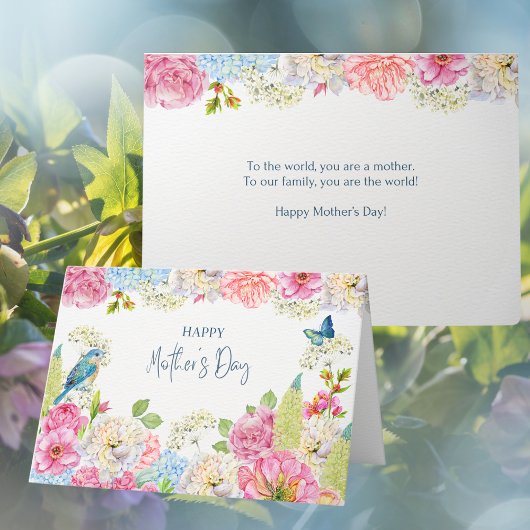 Waterverf Hydranges Pioenschappen Moederdag Feestdagen Kaart