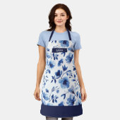 Waterverf Ice Blue Floral Schort (Gedragen)