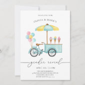 Waterverf Ice Cart Baby Geslacht onthullen Kaart (Voorkant)