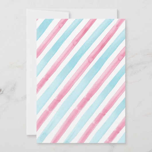 Waterverf Ice Cart Baby Geslacht onthullen Kaart (Achterkant)