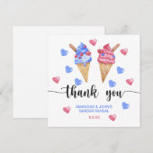 Waterverf Ice cream Bedankt gender reveal (Voorkant / Achterkant)