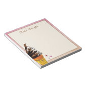 Waterverf Ice Cream Cone gepersonaliseerd briefpap Notitieblok (Schuin)