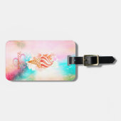 Waterverf Ice Cream Cone Monogram Bagagelabel (Voorkant horizontaal)