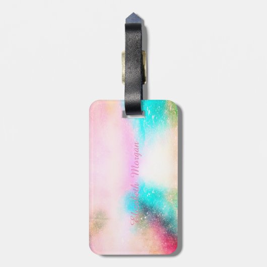 Waterverf Ice Cream Cone Monogram Bagagelabel (Achterkant verticaal)