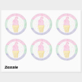 Waterverf Ice Cream Cone Sprinkles Envelope Seal Ronde Sticker (Vel)