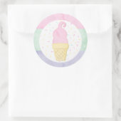 Waterverf Ice Cream Cone Sprinkles Envelope Seal Ronde Sticker (Tas)