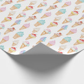Waterverf Ice Cream Cones Cadeaupapier (Hoek)