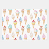 Waterverf Ice Cream Cones Inpakpapier Vel (Voorkant 3)