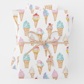 Waterverf Ice Cream Cones Inpakpapier Vel (In situ)