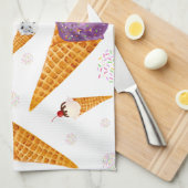 Waterverf Ice Cream Cones Theedoek (Quarter Fold)