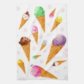 Waterverf Ice Cream Cones Theedoek (Verticaal)