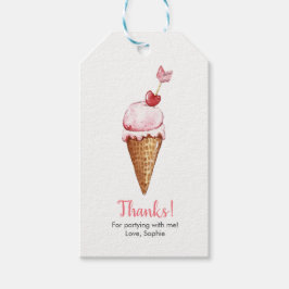 Waterverf Ice Cream Dank u labels | Favoriete labe Cadeaulabel