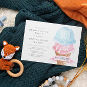 Waterverf Ice Cream Gender Reveal Kaart