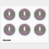 Waterverf Ice Cream Kegelsproeiers Adreslabel Ronde Sticker (Vel)