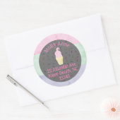 Waterverf Ice Cream Kegelsproeiers Adreslabel Ronde Sticker (Envelop)