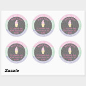 Waterverf Ice Cream Kegelsproeiers Adreslabel Ronde Sticker (Vel)