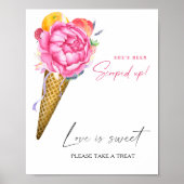 Waterverf Ice Cream - Love Is Sweet Neem een trakt Poster (Voorkant)
