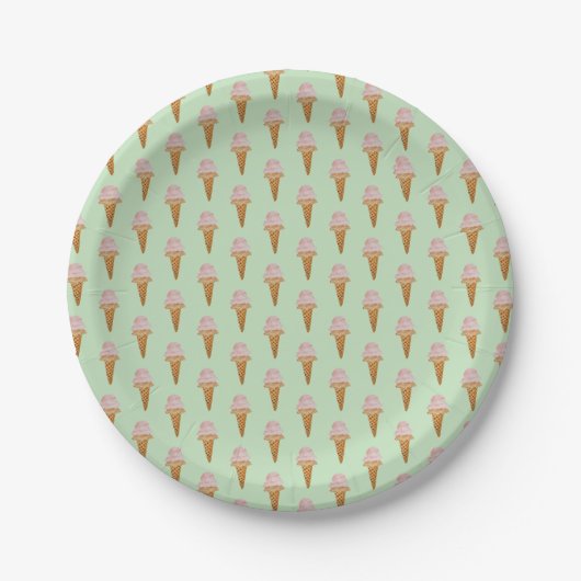 Waterverf Ice Cream Paper Bord (mint groen) (Voorkant)