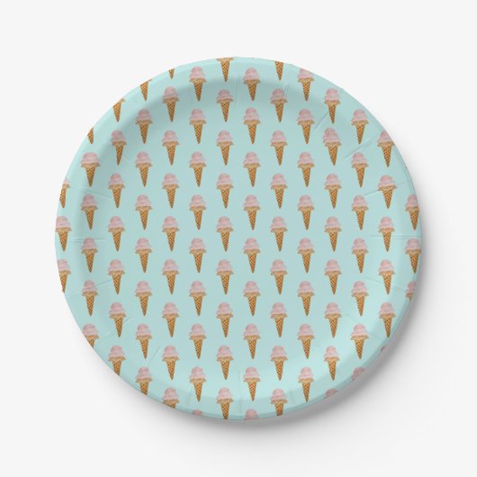 Waterverf Ice Cream Paper Bord (turkoois) (Voorkant)