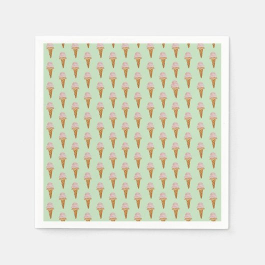 Waterverf Ice Cream Paper Servetten (mint groen) (Voorkant)