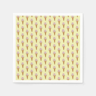 Waterverf Ice Cream Papieren servetten (geel)