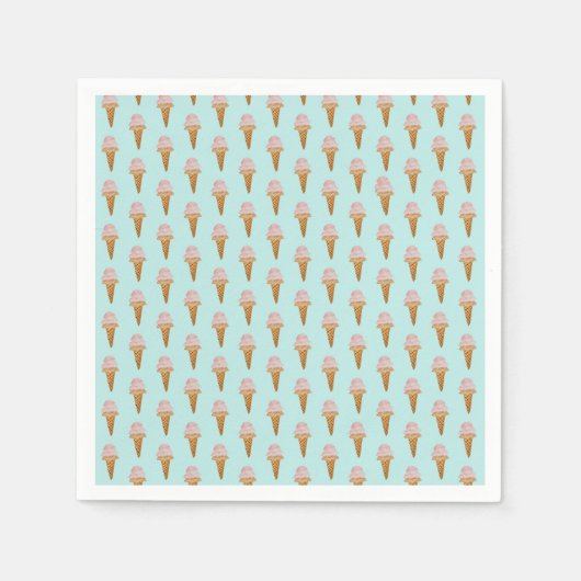 Waterverf Ice Cream Papieren servetten (turquoise) (Voorkant)