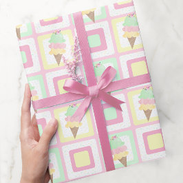 Waterverf Ice Cream Pastel Wrapping Papier