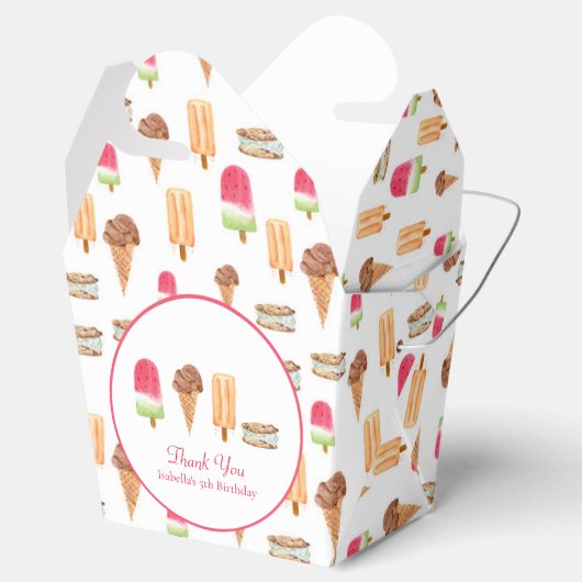 Waterverf Ice Cream & Popsicles Verjaardag Bedankt Bedankdoosjes (Geopend)