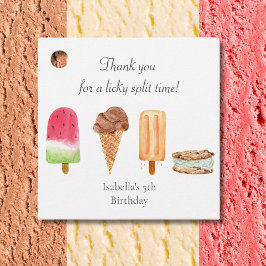 Waterverf Ice Cream & Popsicles Verjaardag Bedankt Bedankjes Labels