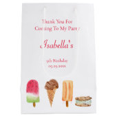 Waterverf Ice Cream & Popsicles Verjaardag Bedankt Medium Cadeauzakje (Achterkant)