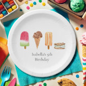 Waterverf Ice Cream & Popsicles Verjaardagsfeest Papieren Bordje