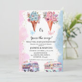 Waterverf Ice Cream Raad het geslacht onthullen Kaart (Staand voorkant)