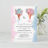 Waterverf Ice Cream Raad het geslacht onthullen Kaart (Staand voorkant)