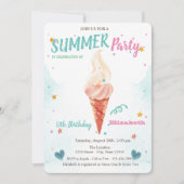 Waterverf Ice Cream Stars Zomer Verjaardag Kaart (Voorkant)