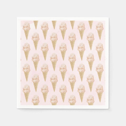 Waterverf Ice Cream Summer Servet (Voorkant)