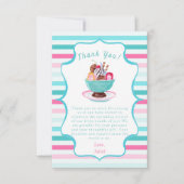 Waterverf Ice Cream Sundae Baby shower Bedankkaart (Voorkant)