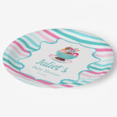 Waterverf Ice Cream Sundae Baby shower Papieren Bordje (Gekanteld)