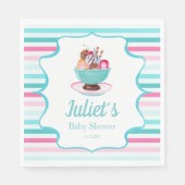 Waterverf Ice Cream Sundae Baby shower Servet (Voorkant)