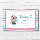Waterverf Ice Cream Sundae Baby shower Welkom Spandoek