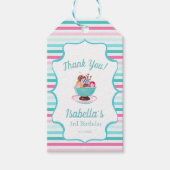 Waterverf Ice Cream Sundae Dank u Verjaardag Cadeaulabel (Voorkant)